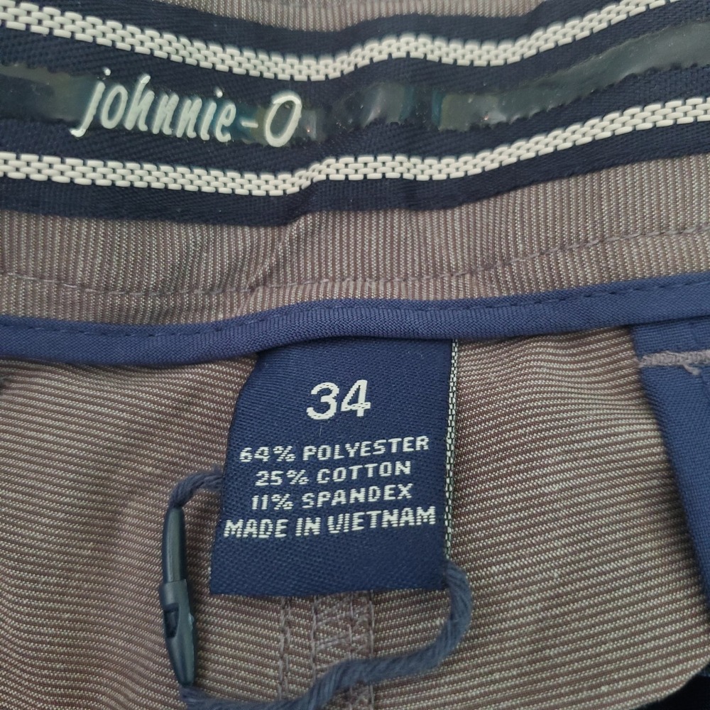 Johnnie-O‎ Steel Gray Performance Woven Shorts Stretch Golf Casual Men's Size 34 - Picture 4 of 15